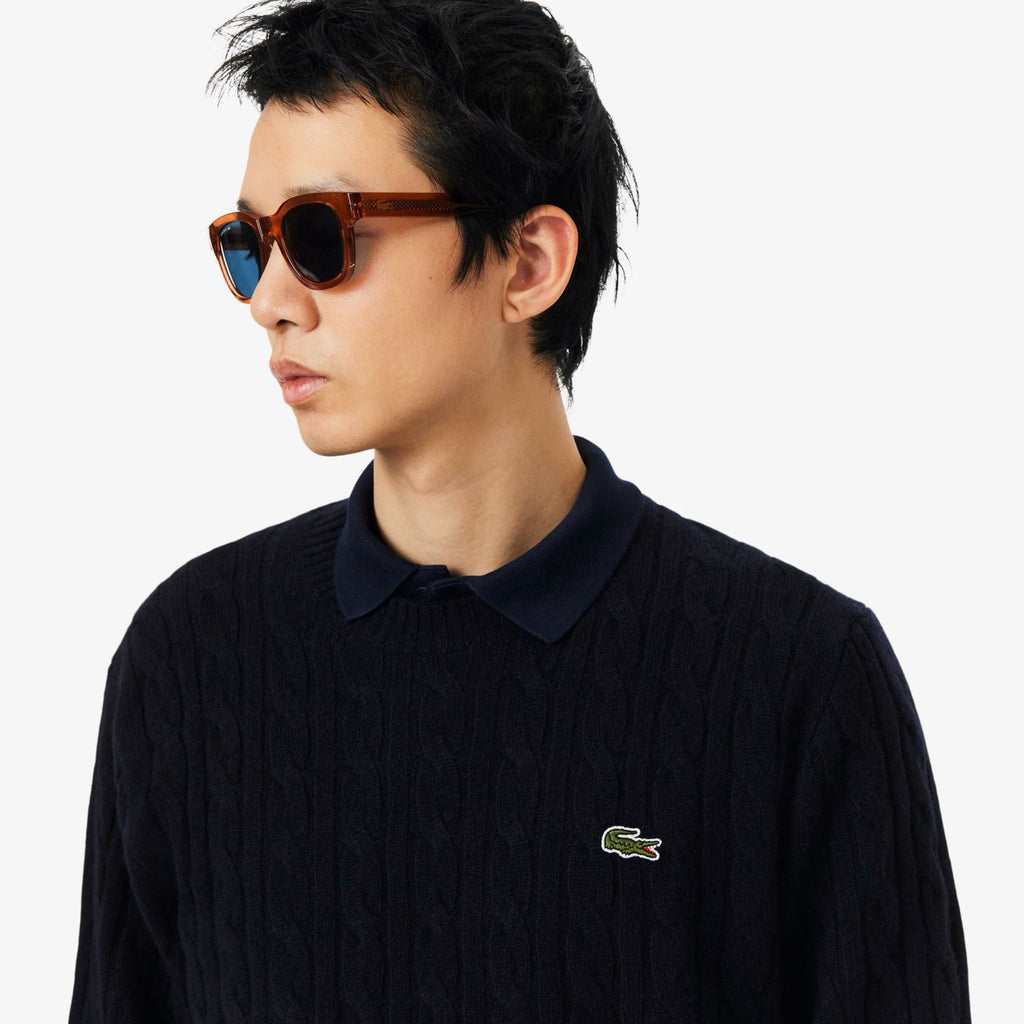 Lacoste Cable Knit Sweater Navy