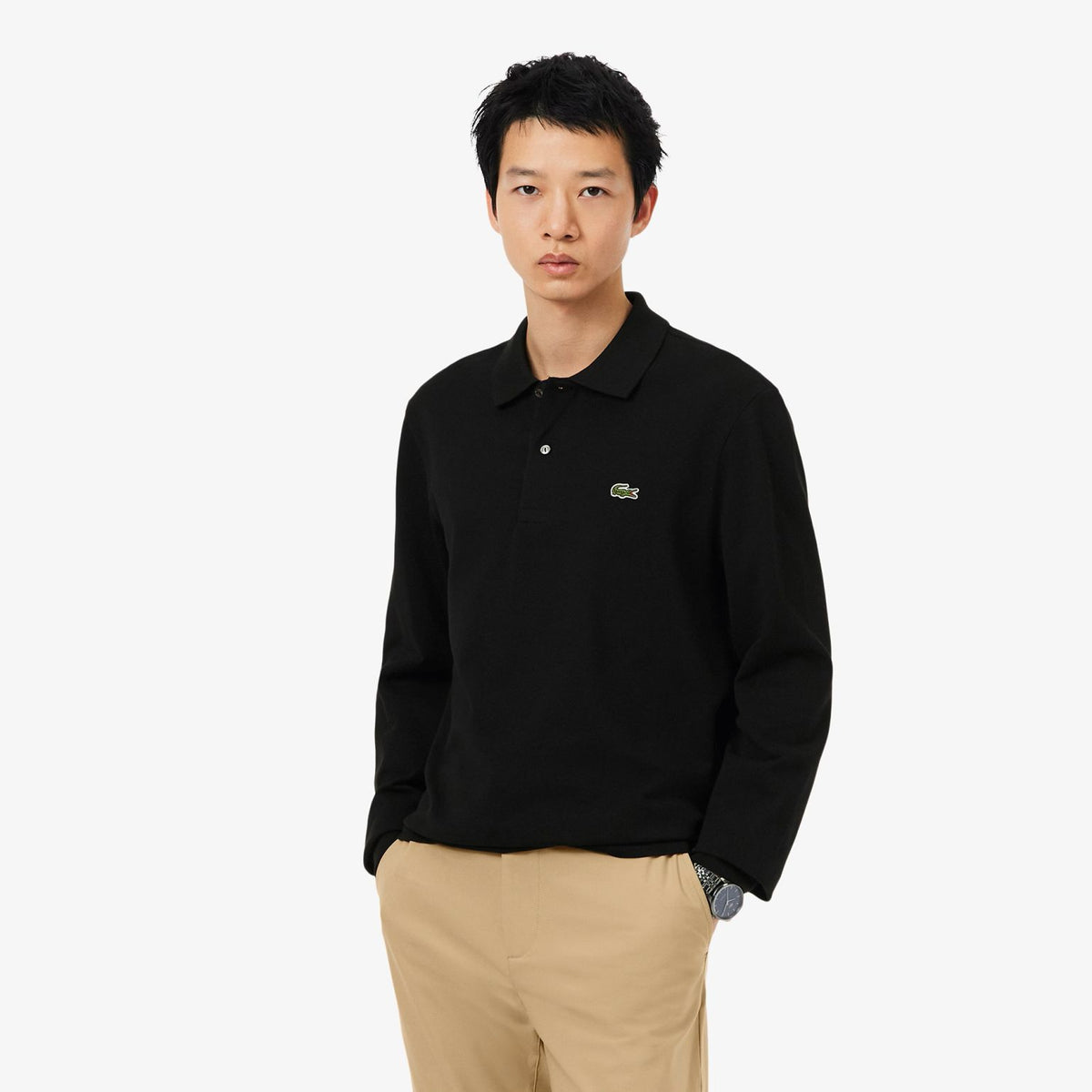 Lacoste Classic Fit Longsleeve Polo Zwart