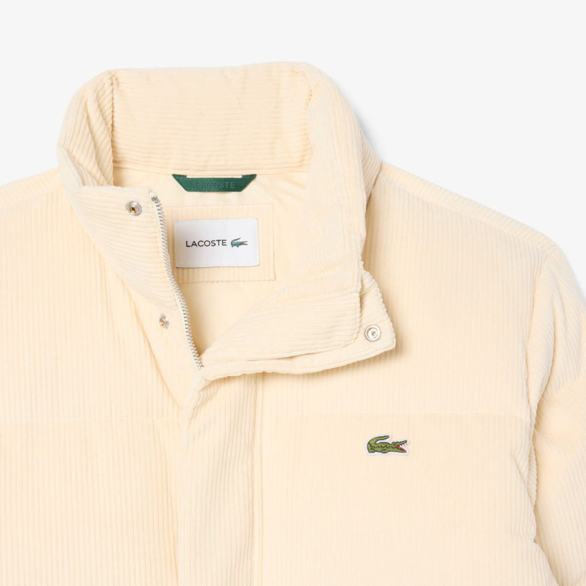 Lacoste Corduroy Down Puffer Off White