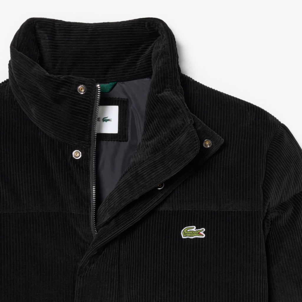 Lacoste Corduroy Down Puffer Zwart