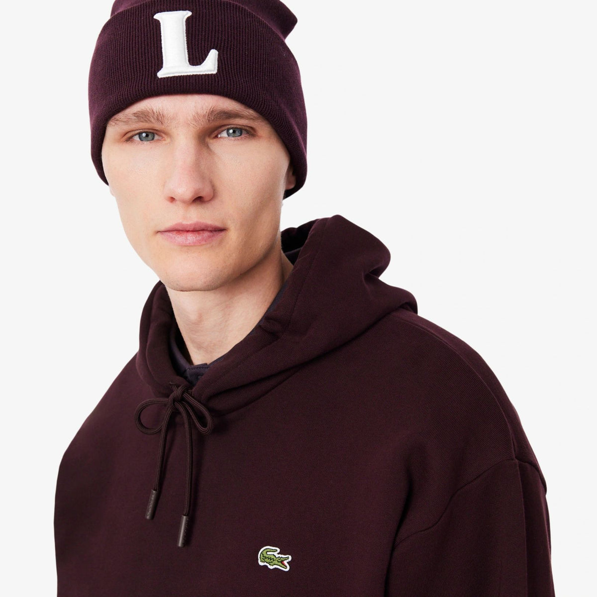 Lacoste Fleece Hoodie Bordeaux