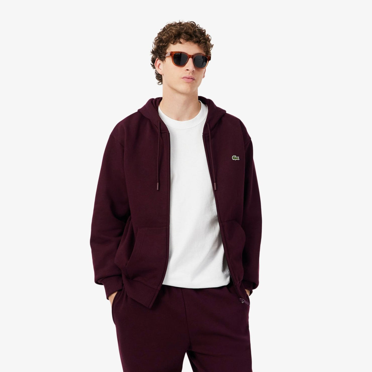 Lacoste Fleece Vest Bordeaux