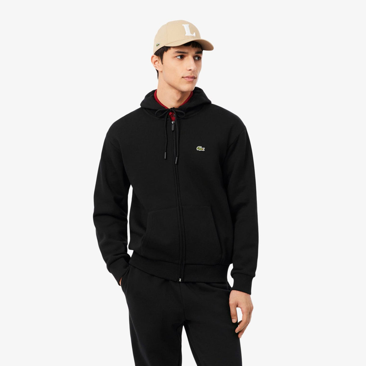 Lacoste Fleece Vest Zwart