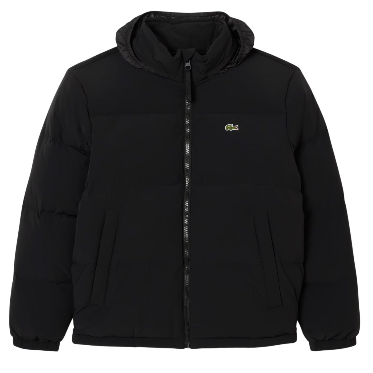 Lacoste Hooded Down Puffer Zwart