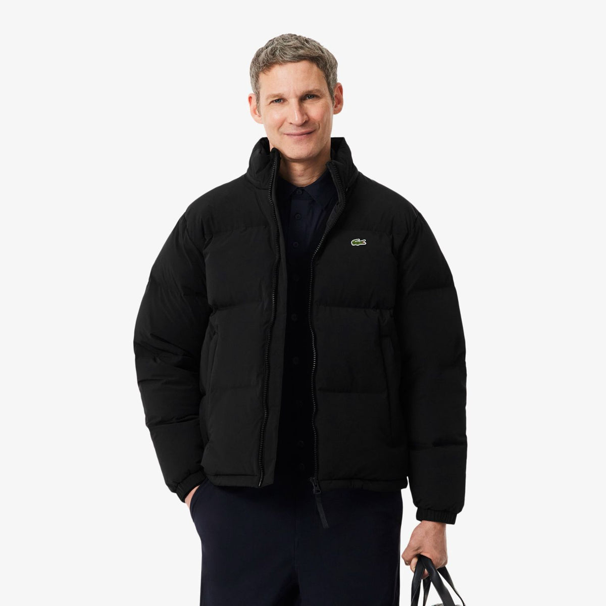Lacoste Hooded Down Puffer Zwart