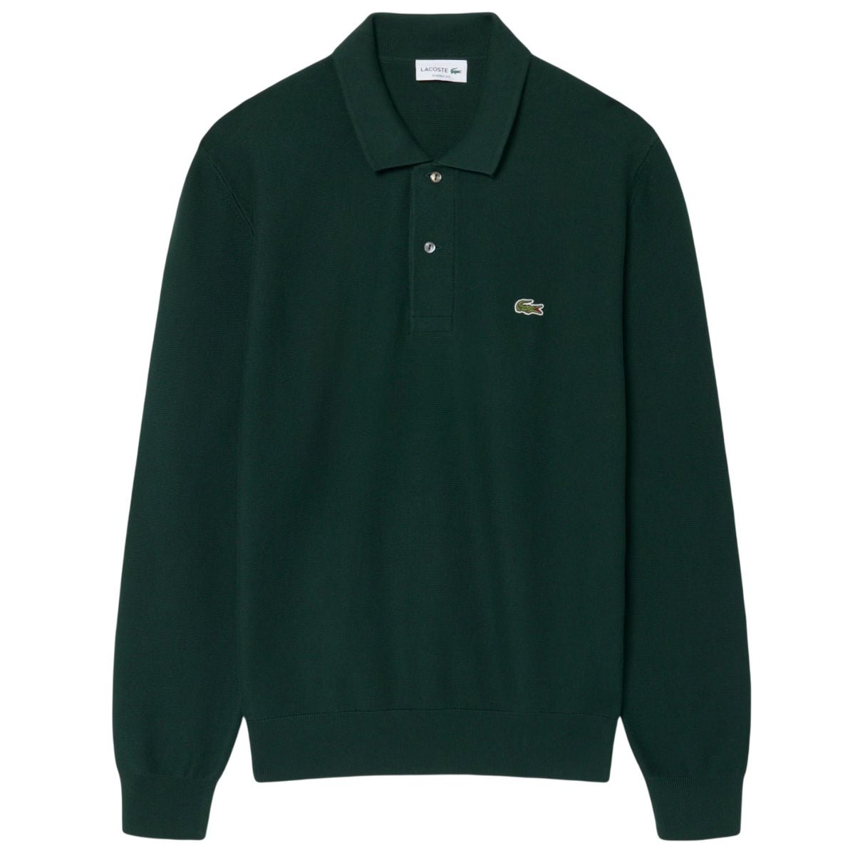 Lacoste Knitted Longsleeve Polo Donker Groen