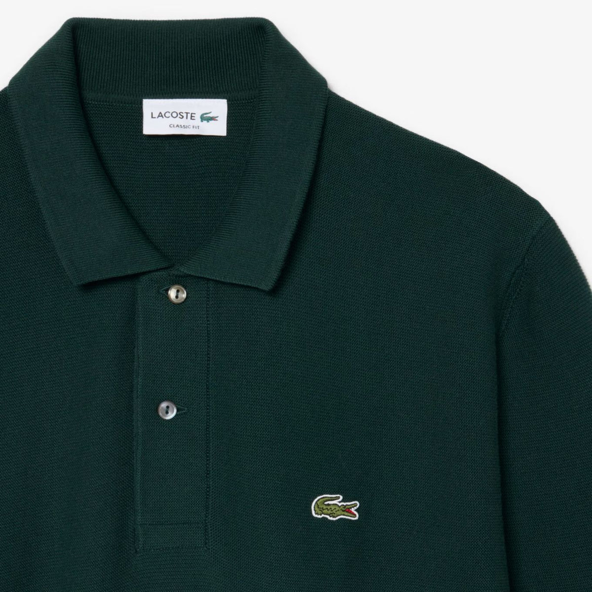 Lacoste Knitted Longsleeve Polo Donker Groen