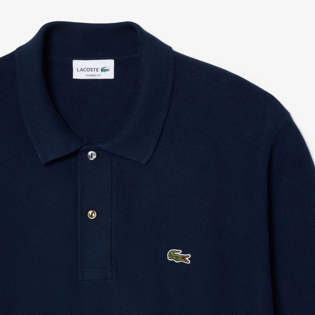 Lacoste Knitted Longsleeve Polo Navy