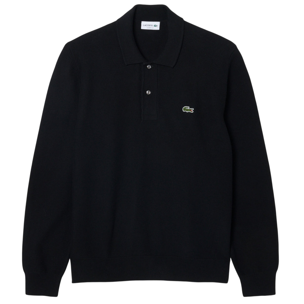 Lacoste Knitted Longsleeve Polo Zwart