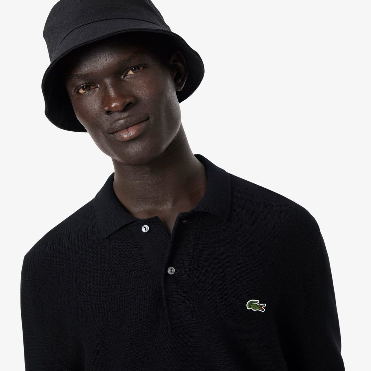 Lacoste Knitted Longsleeve Polo Zwart