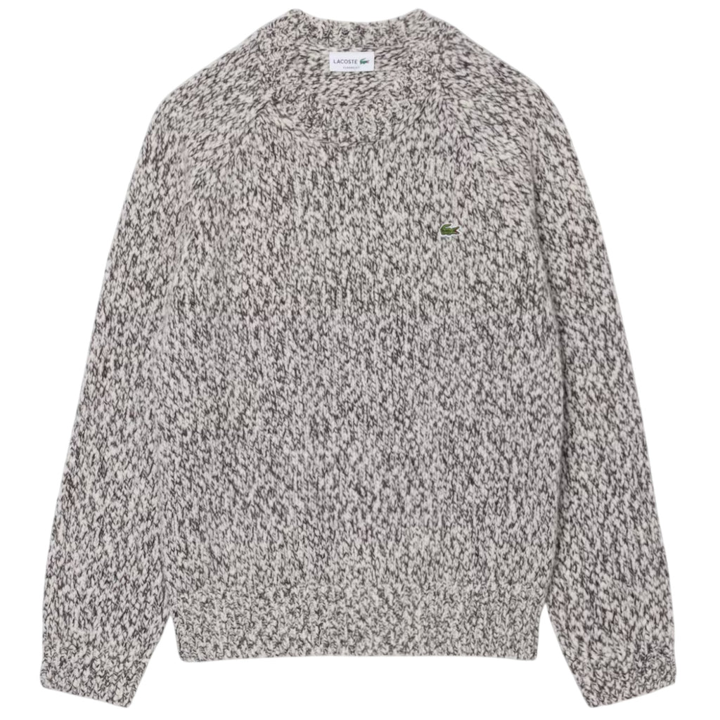 Lacoste Mercerized Knit Wool Sweater Off White/Bruin