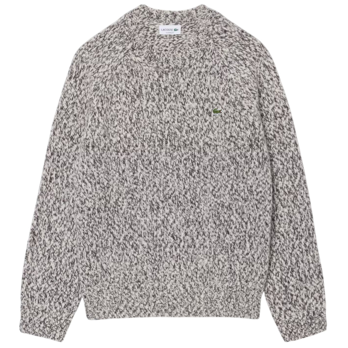 Lacoste Mercerized Knit Wool Sweater Off White/Bruin