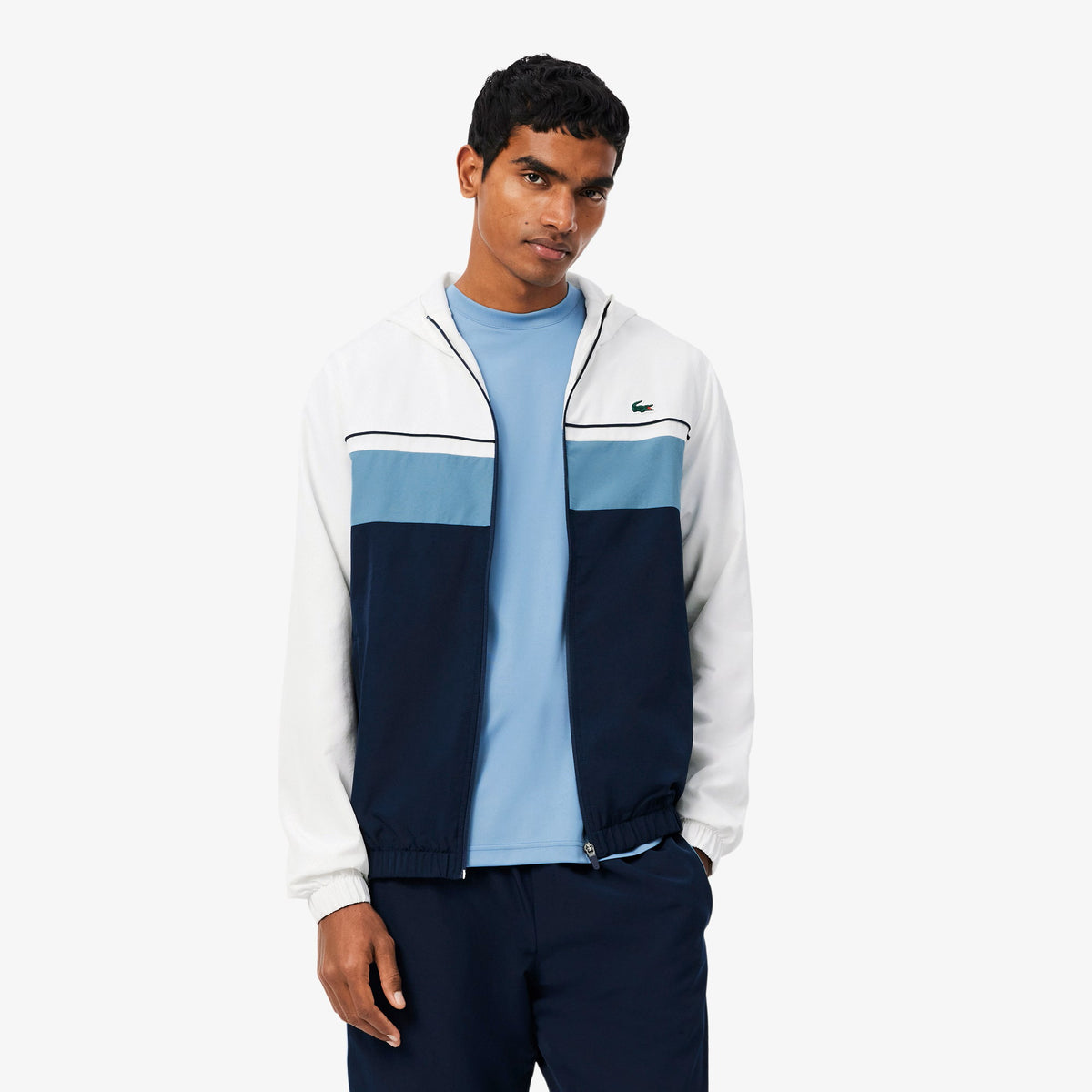 Lacoste Monogram Trainingspak Navy/Wit