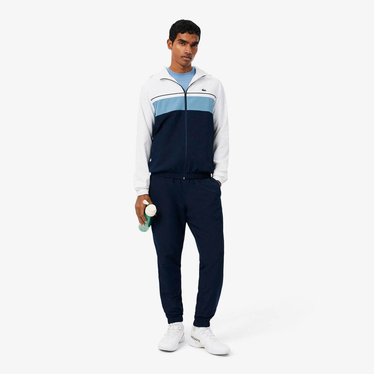 Lacoste Monogram Trainingspak Navy/Wit