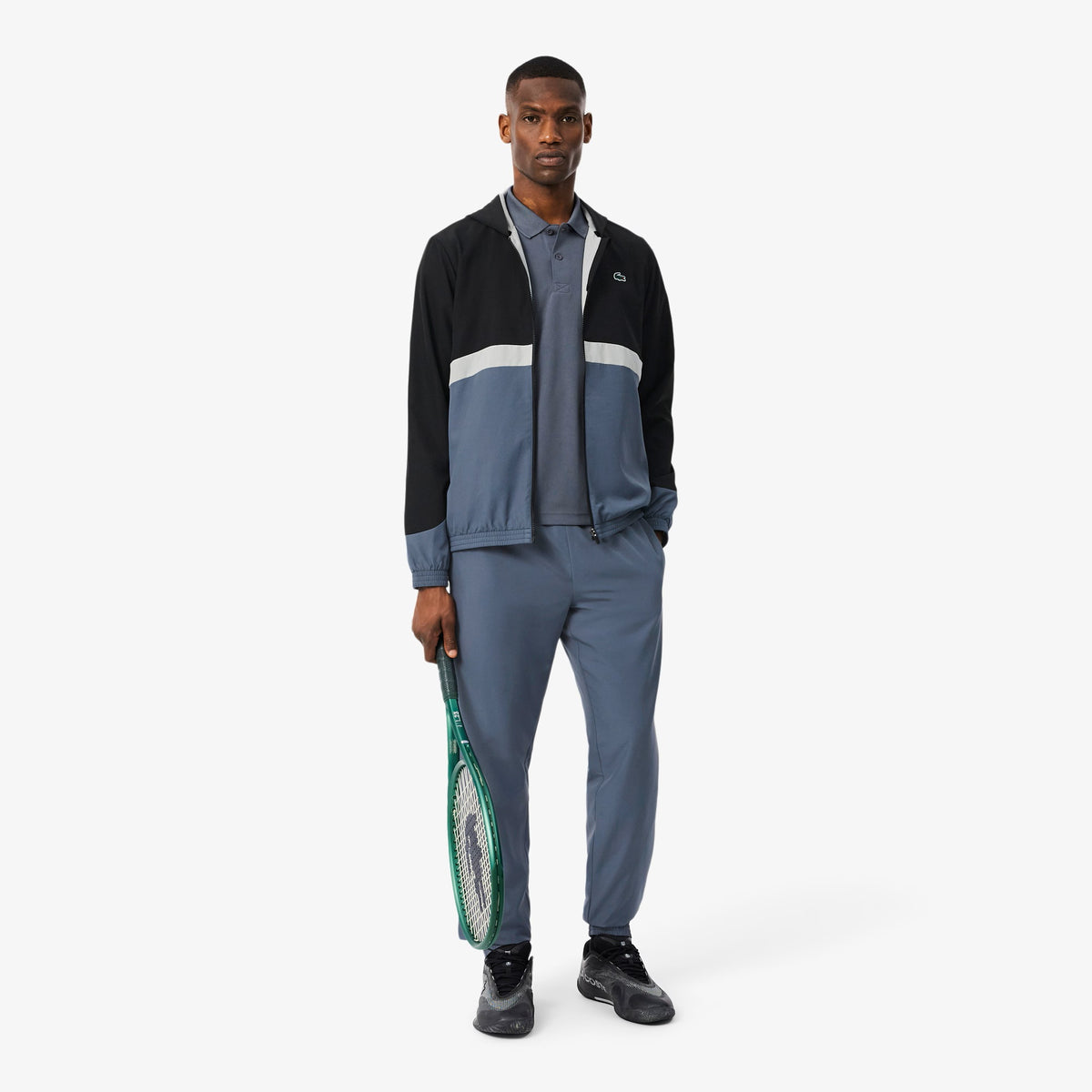 Lacoste Printed Colour-Block Trainingspak Zwart/Grijs