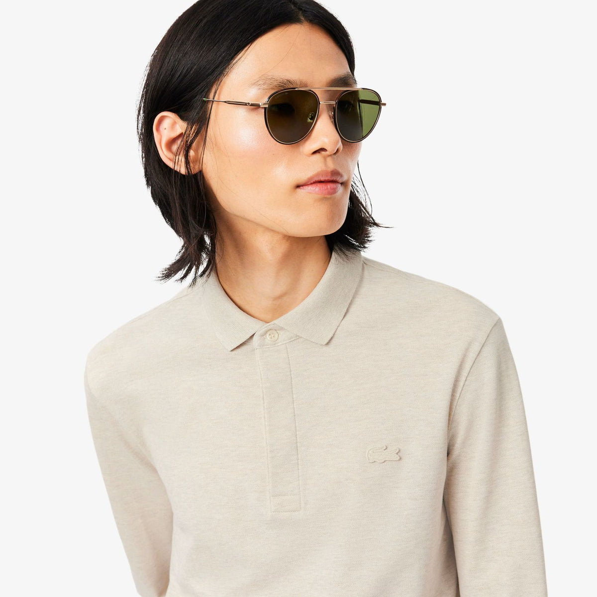Lacoste Smart Paris Longsleeve Polo Beige