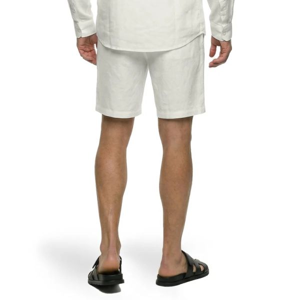 Malelions Premium Linen Korte Broek Off White