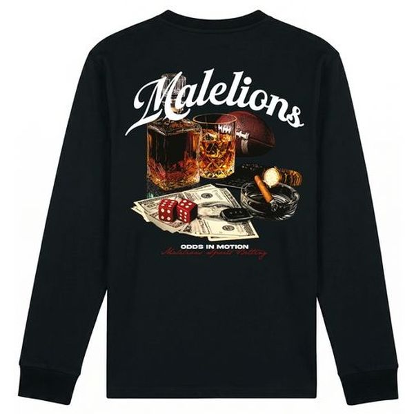 Malelions Sports Betting Longsleeve T-shirt Zwart