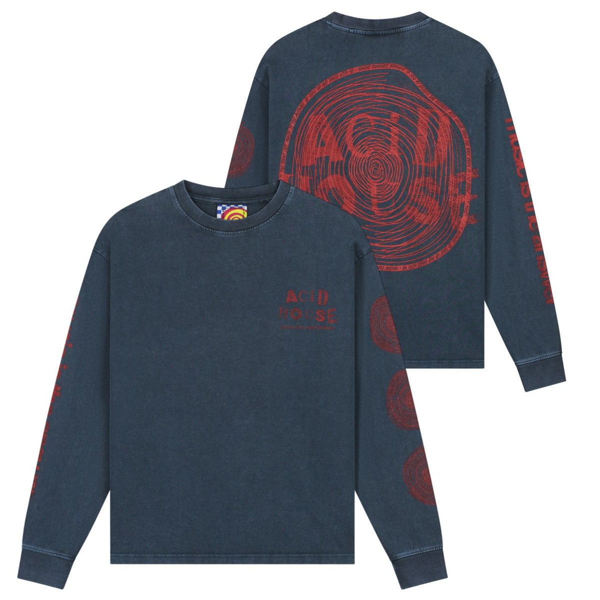 Lovelee Dae Chuck Acid House Longsleeve T-shirt Donker Blauw