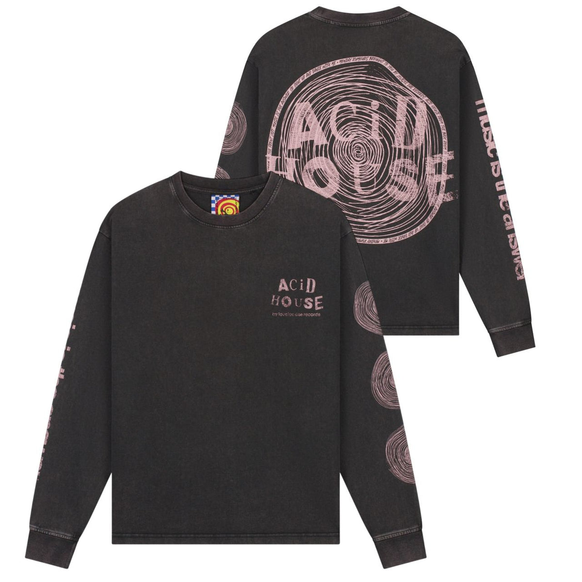 Lovelee Dae Chuck Acid House Longsleeve T-shirt Zwart