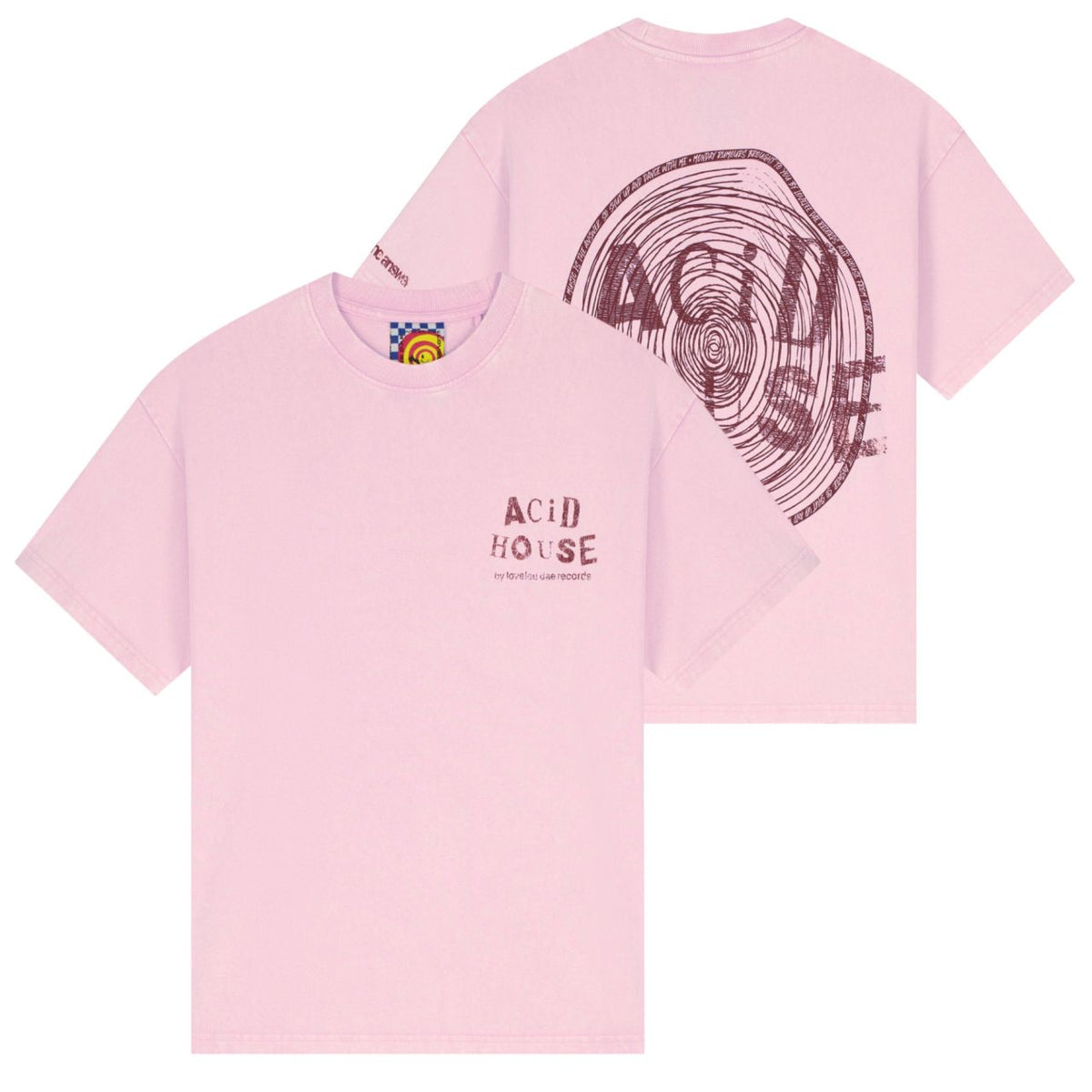 Lovelee Dae Frankie Acid House T-shirt Roze