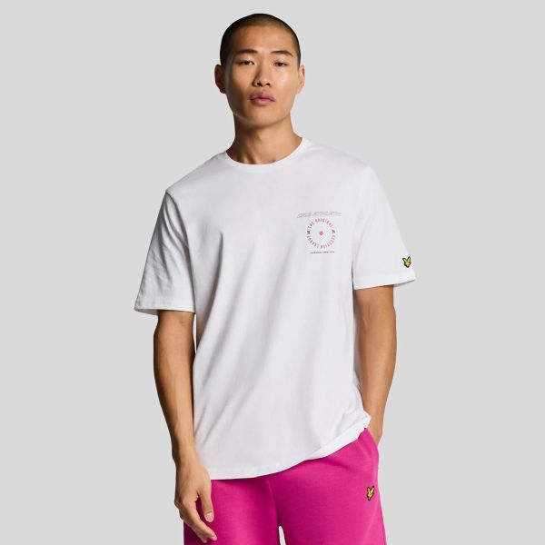 Lyle & Scott Athletic Graphic T-shirt Wit/Paars
