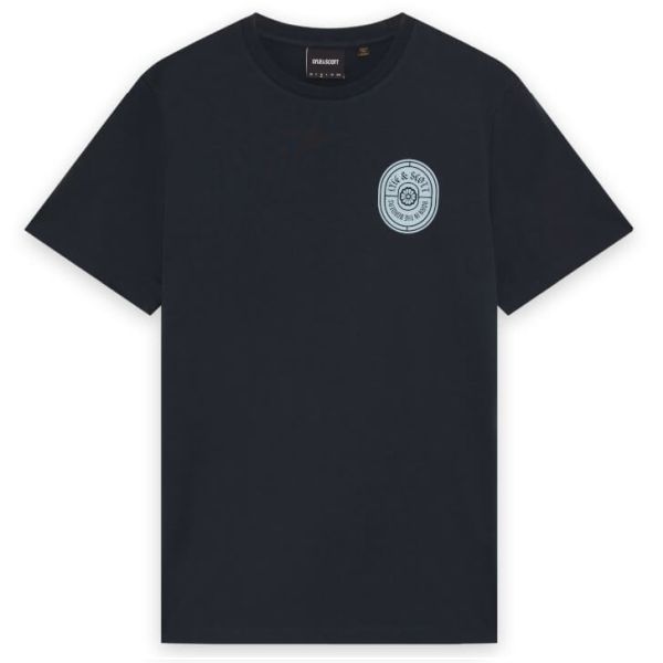 Lyle & Scott Borders Label Graphic T-shirt Navy