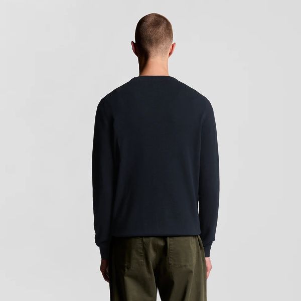 Lyle & Scott Cotton Crewneck Sweater Navy