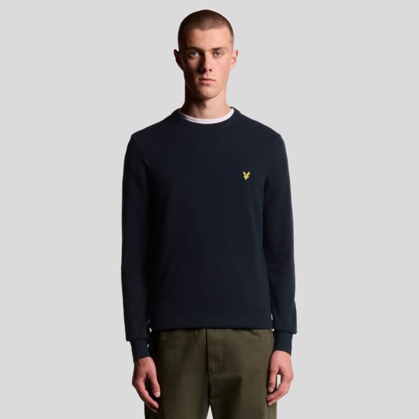 Lyle & Scott Cotton Crewneck Sweater Navy