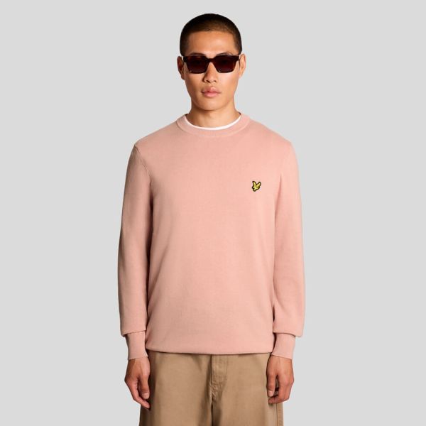 Lyle & Scott Cotton Crewneck Sweater Peach