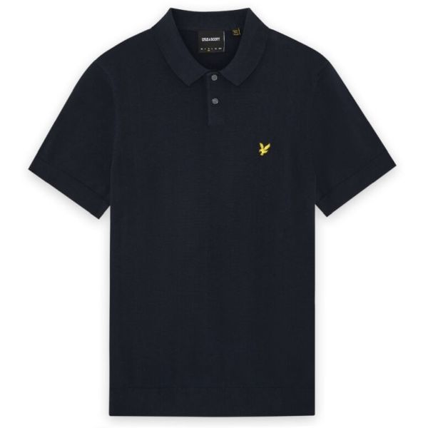 Lyle & Scott Cotton Knitted Polo Navy