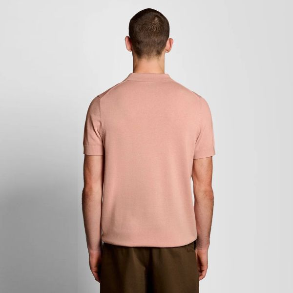 Lyle & Scott Cotton Knitted Polo Peach