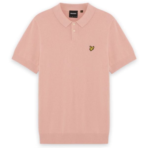 Lyle & Scott Cotton Knitted Polo Peach