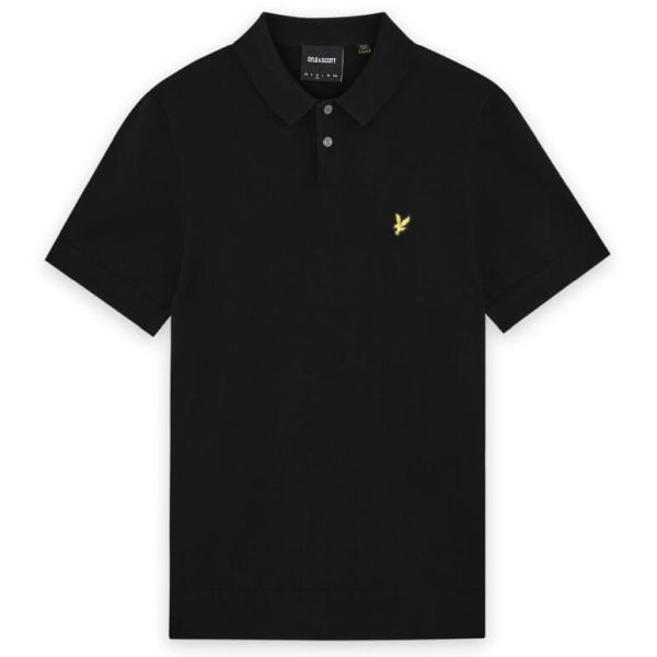 Lyle & Scott Cotton Knitted Polo Zwart