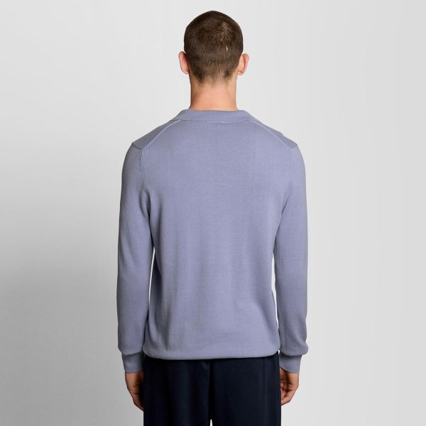Lyle & Scott Cotton Longsleeve Polo Paars