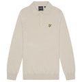 Lyle & Scott Cotton Merino Knitted Longsleeve Polo Beige