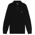 Lyle & Scott Cotton Merino Knitted Longsleeve Polo Zwart