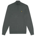 Lyle & Scott Cotton Merino Quarter Zip Sweater Donker Groen