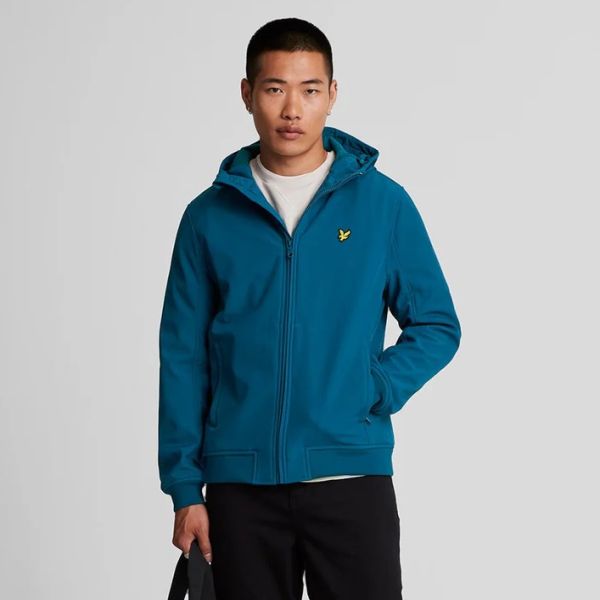 Lyle & Scott Fleece Back Softshell Jack Donker Blauw