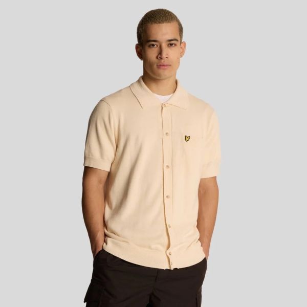 Lyle & Scott Hemp Knitted Overhemd Off White