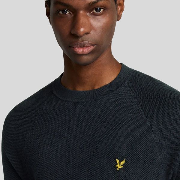 Lyle & Scott Linen Blend Knitted T-shirt Navy