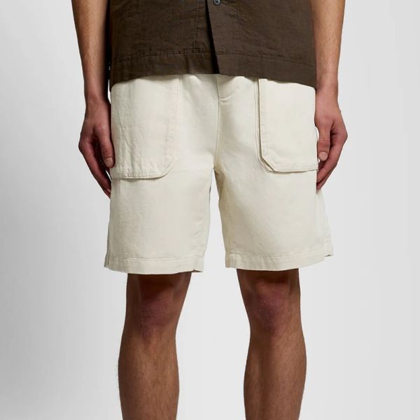 Lyle & Scott Linen Blend Korte Broek Off White