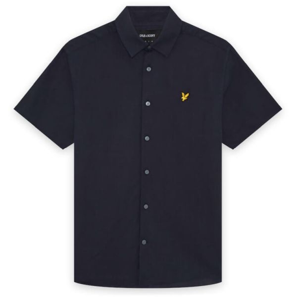 Lyle & Scott Linen Blend Overhemd Navy