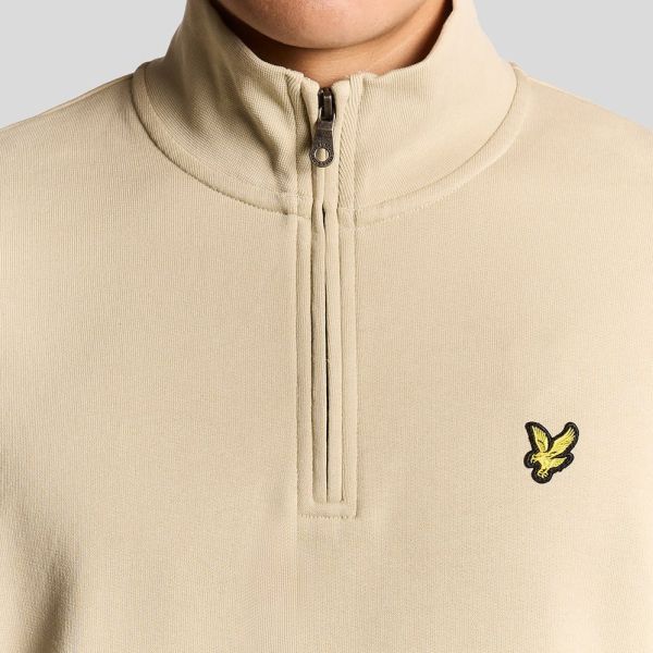 Lyle & Scott Loopback Quarter Zip Sweater Beige
