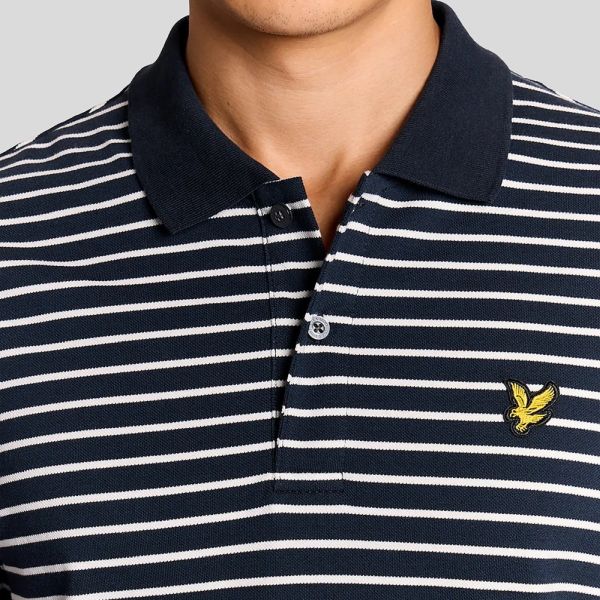 Lyle & Scott Pique Breton Polo Navy/Wit