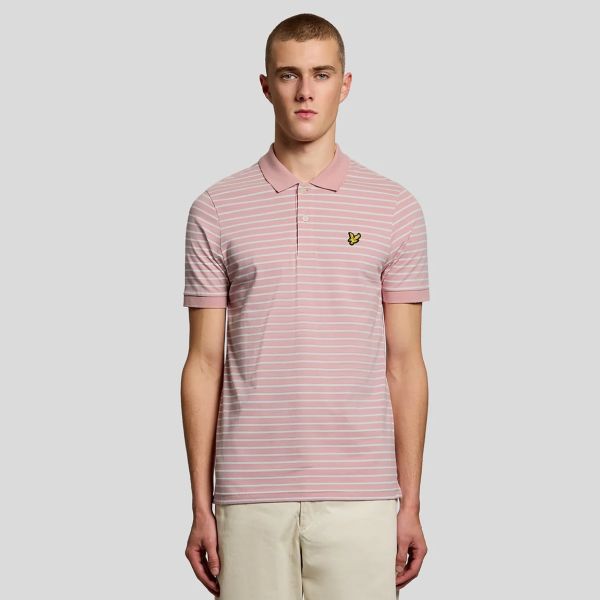 Lyle & Scott Pique Breton Polo Roze/Wit
