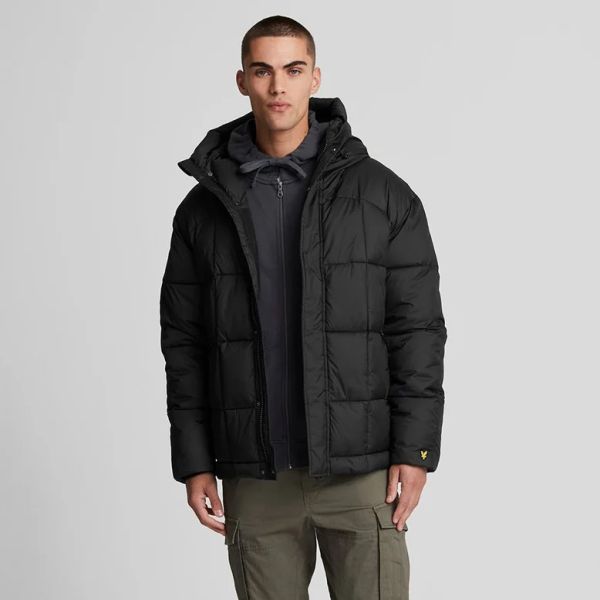 Lyle & Scott Quilted Panelled Jas Zwart