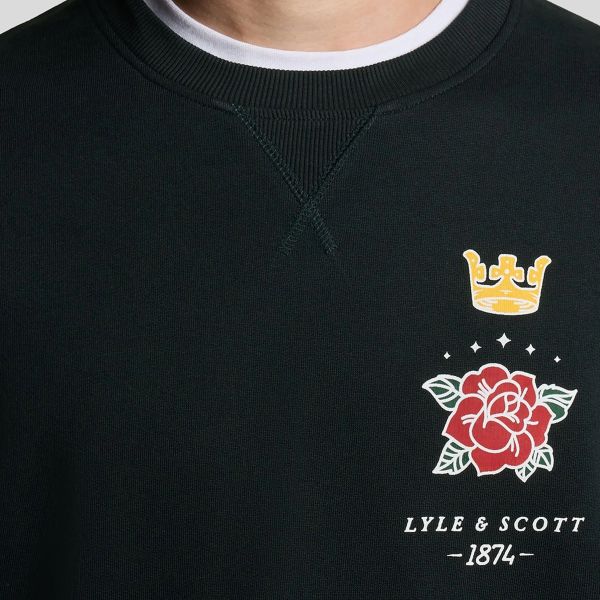 Lyle & Scott Rose and Crown Sweater Navy