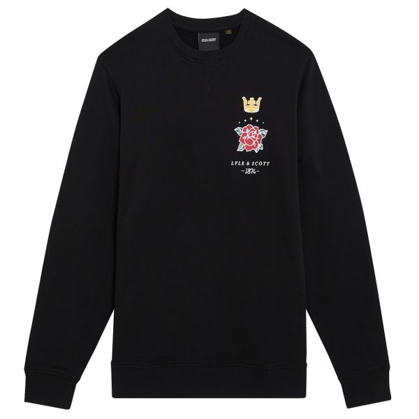 Lyle & Scott Rose and Crown Sweater Zwart