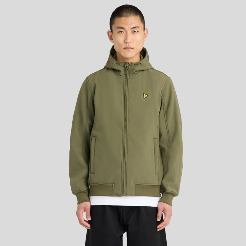 Lyle & Scott Fleece Back Softshell Jack Donker Groen
